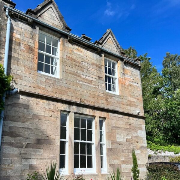 interior view of secondary glazing on traditional timber sash windows Bridge of Allan